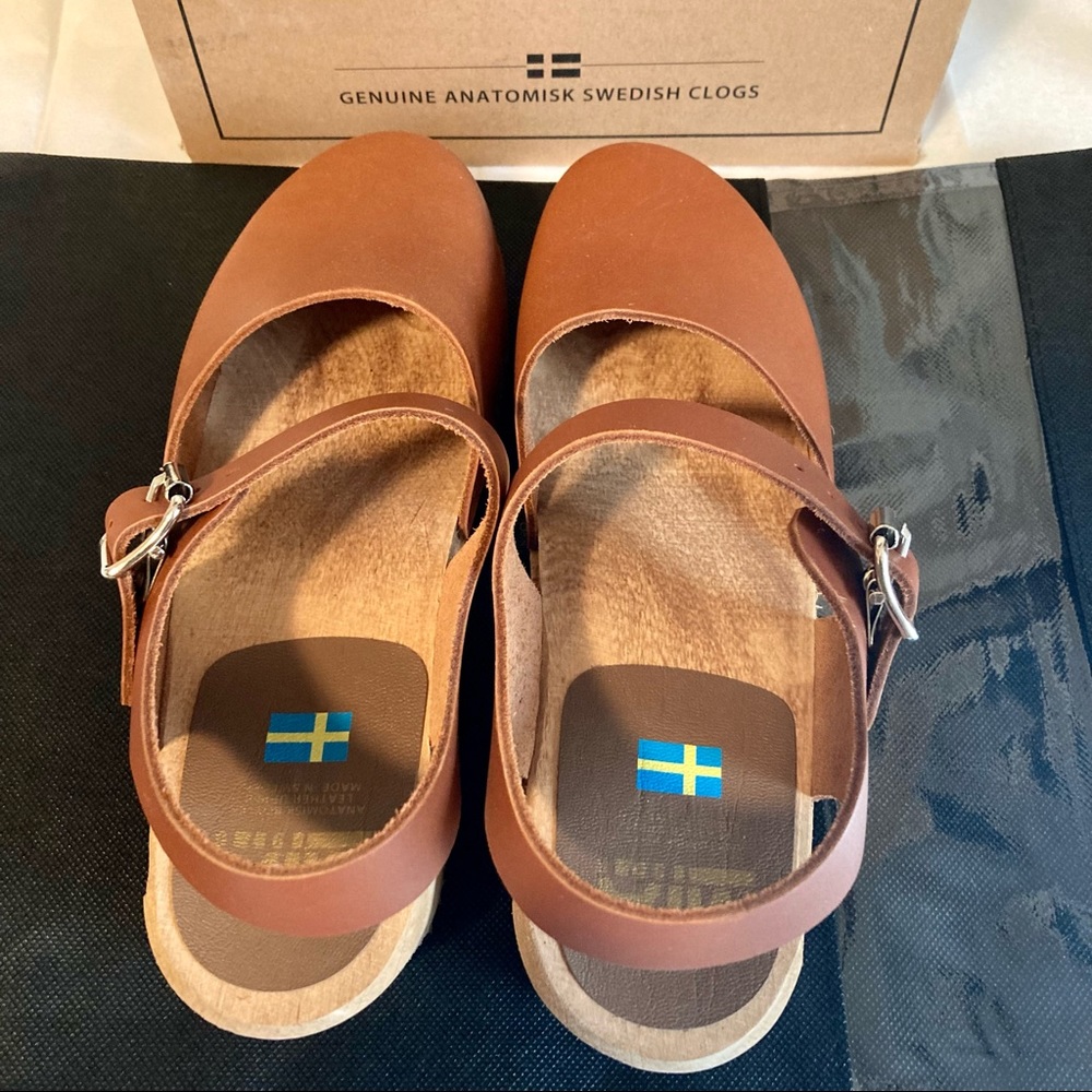 MIA Cognac Brown Leather Clog Mules - Picture 8 of 15